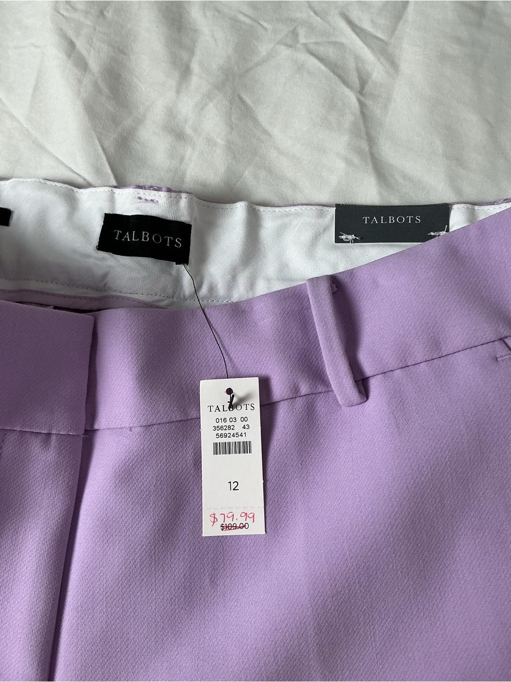 Talbots Hampshire Ankle Pant Size 12 Lilac Lavender Purple NWT - Picture 6 of 10